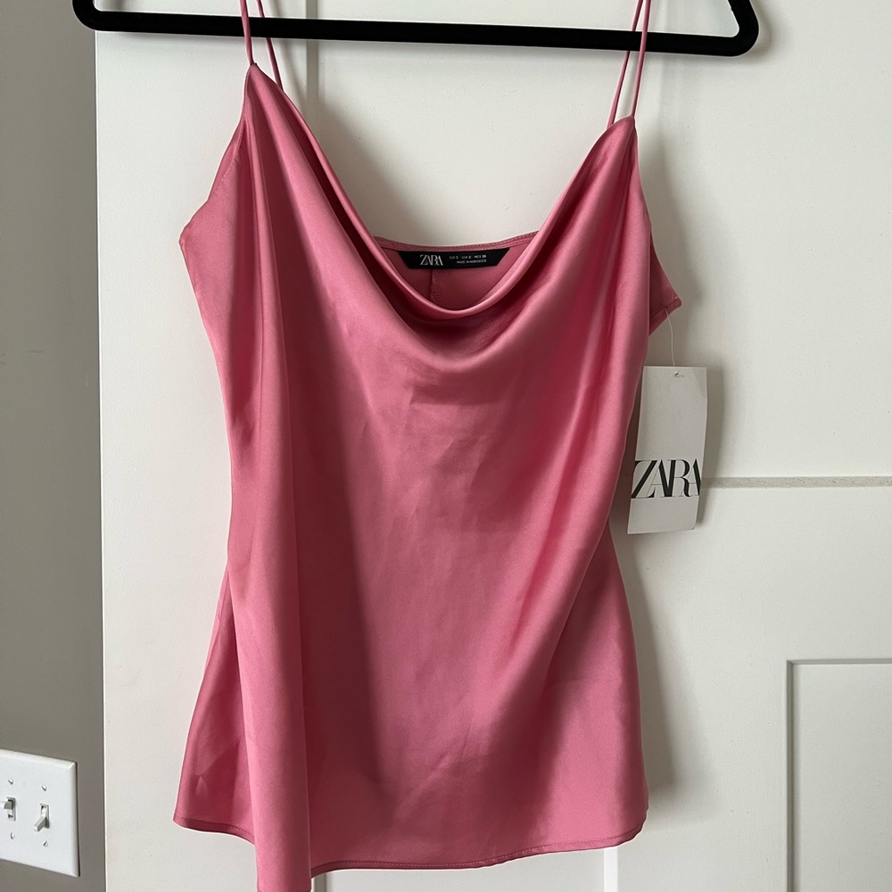 Zara pink cowl neck shirt